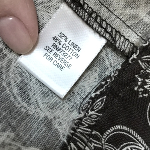 Asian-Inspired Cotton Linen Jacket with Two Pockets and 3/4 Sleeves, size SP - Picture 5 of 11